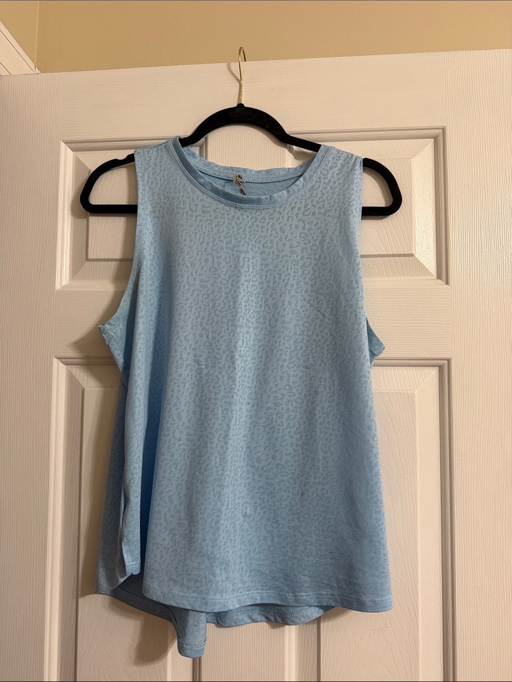 RBX Women's Blue Leopard Print Athletic Athleisure Activewear Tank Top Large
